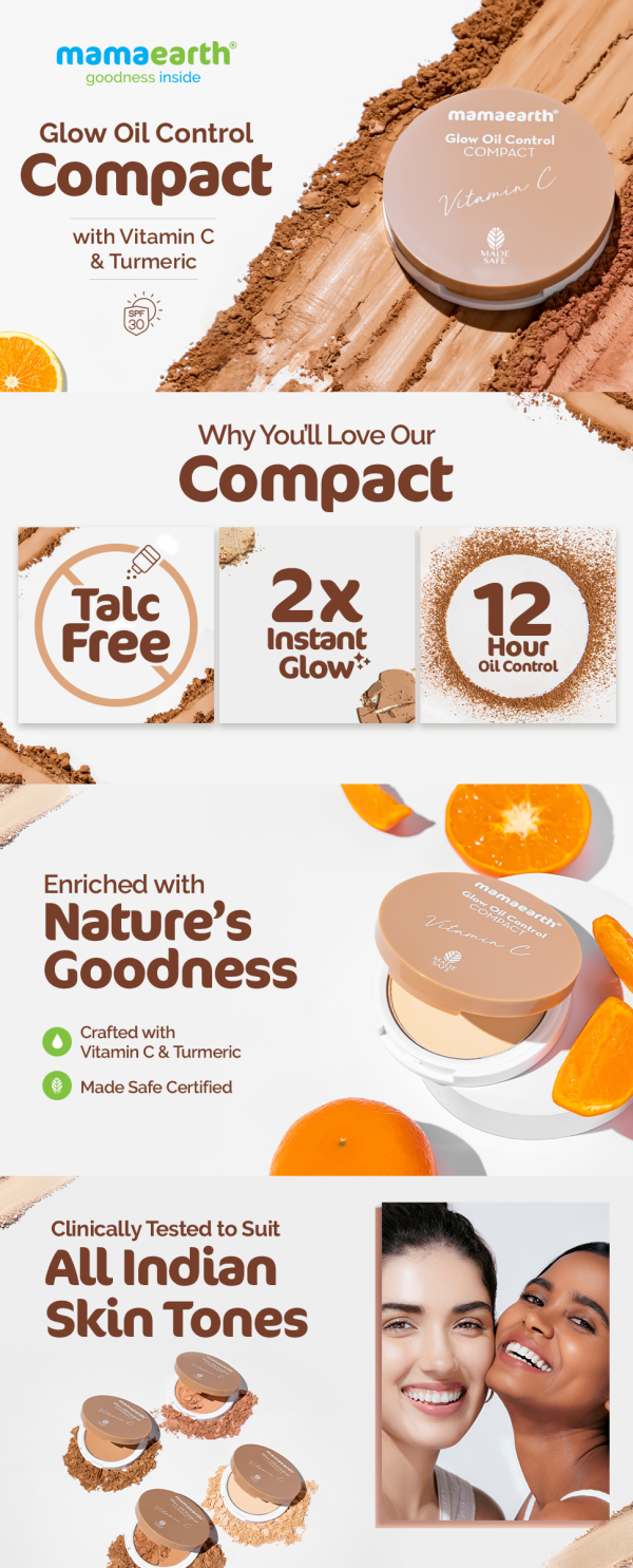 Glow Oil Control Compact With Spf G Nude Glow Mamaearth